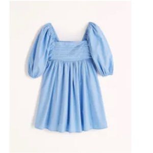Ruched Puffed Sleeve Dress